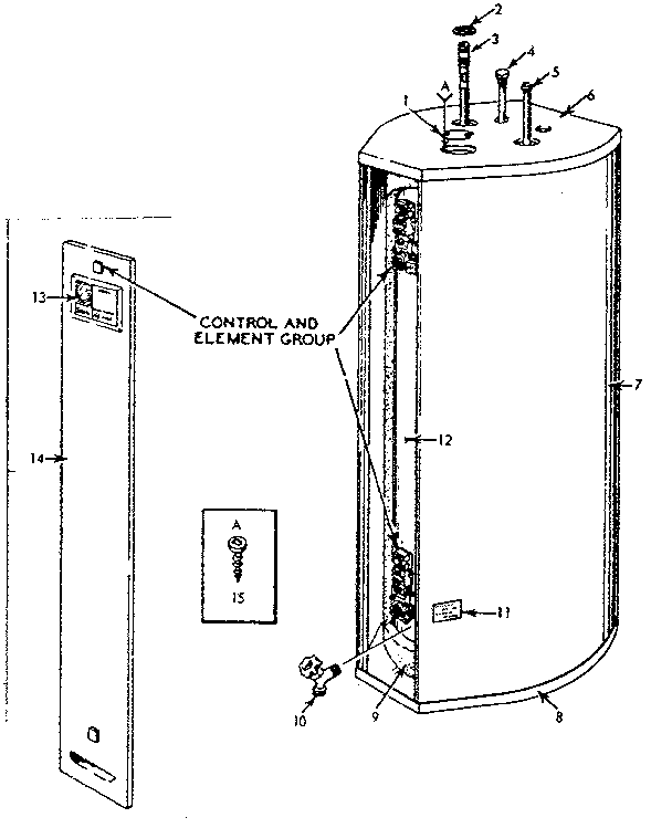 Replacement Parts Diagram and Parts List for 183326310  Kenmore Water Heater