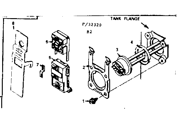 Tank Flange Diagram and Parts List for 18332340  Kenmore Water Heater