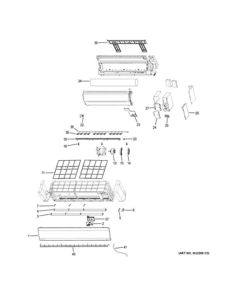 Room Air Conditioner Diagram and Parts List for AW18LC2VHB1  Haier Industrial Fan / Circulator