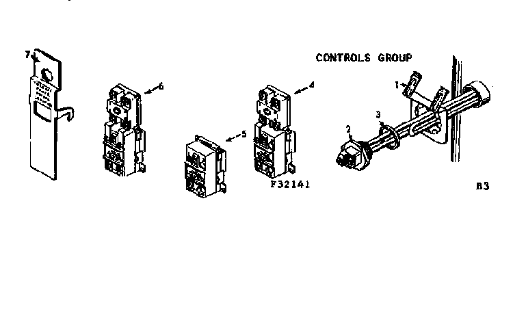 Controls Group Diagram and Parts List for 18332511  Kenmore Water Heater