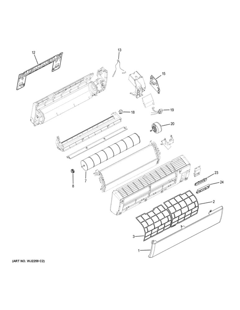 Room Air Conditioner Diagram and Parts List for HSU12VHGDBG  Haier Air Conditioner