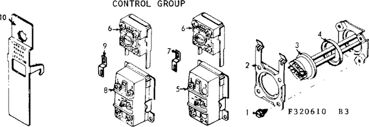 Control Group Diagram and Parts List for 183320710  Kenmore Water Heater