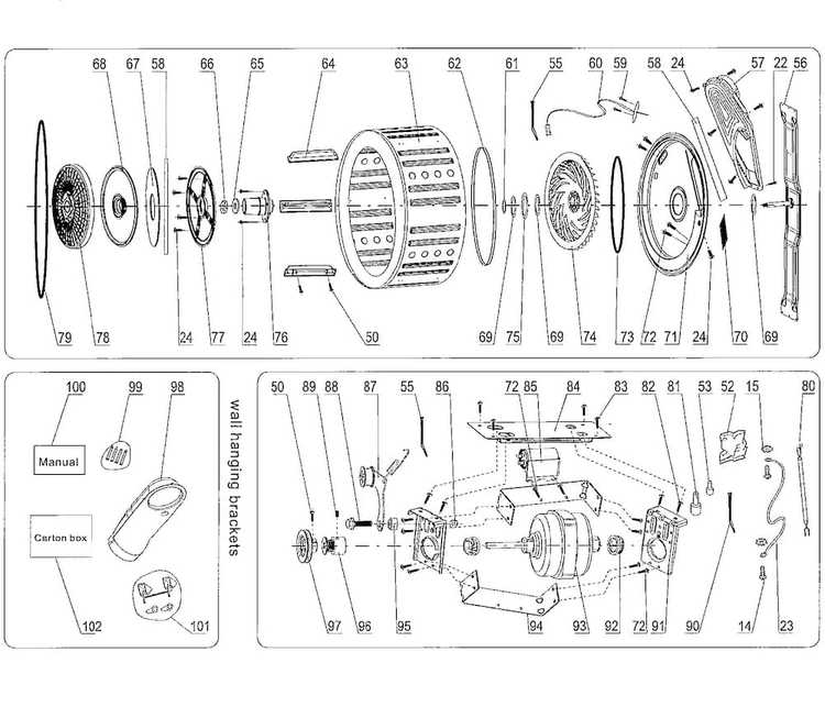 Inside Parts Diagram and Parts List for HLP141E-CF06M0E0M00  Haier Dryer