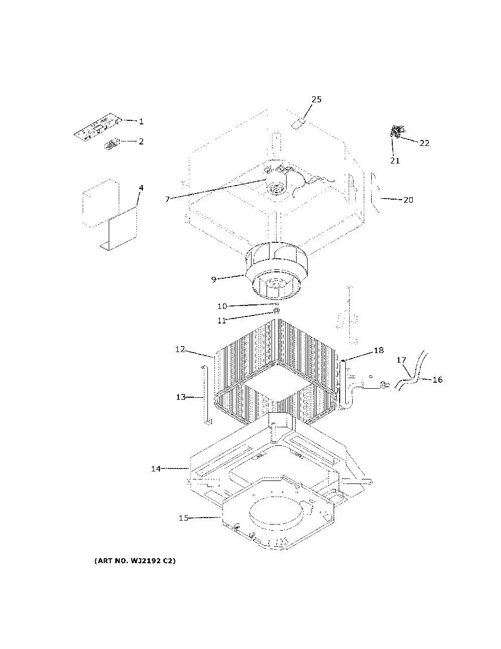 Room air conditioner Diagram and Parts List for MVAB005MV2AA1  Haier Air Conditioner
