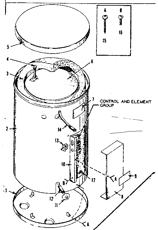 Replacement Parts Diagram and Parts List for 18332122  Kenmore Water Heater