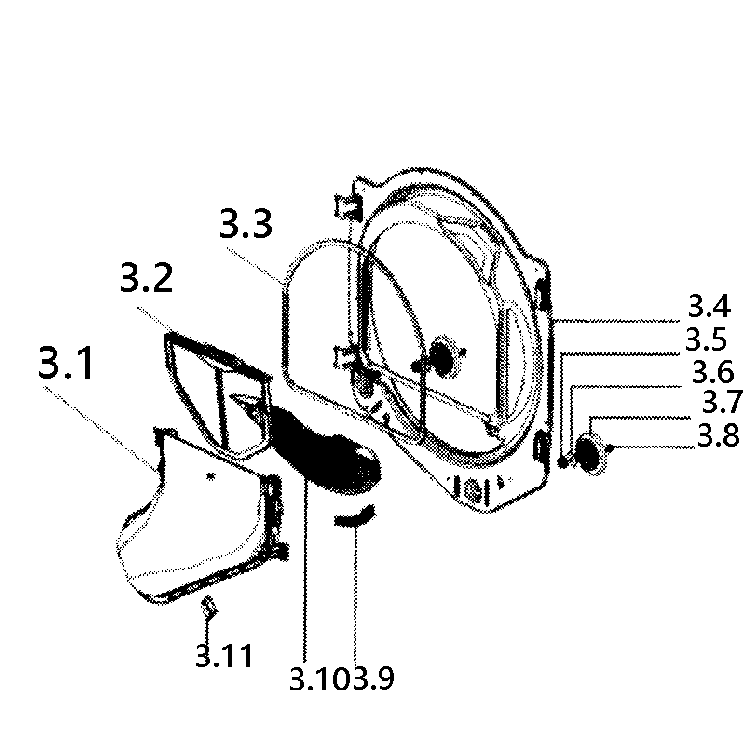 Door Asy Diagram and Parts List for HLTD600AEW  Haier Dryer