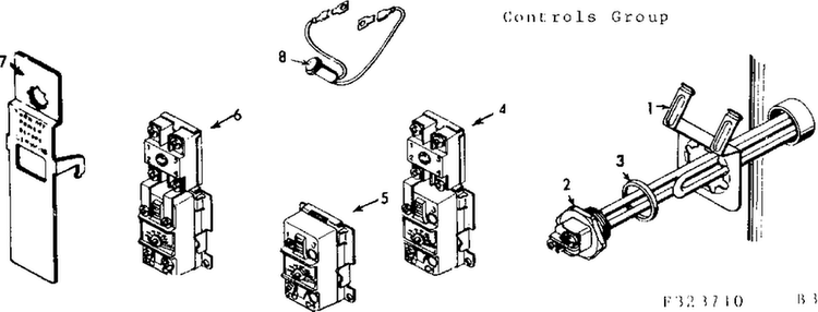 Controls Group Diagram and Parts List for 183328210  Kenmore Water Heater