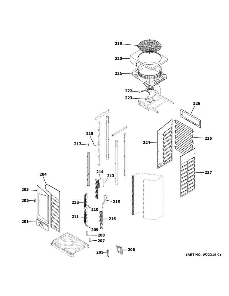 Motor And Chassis Parts Diagram and Parts List for MVHP072ME2CA1  Haier Air Conditioner