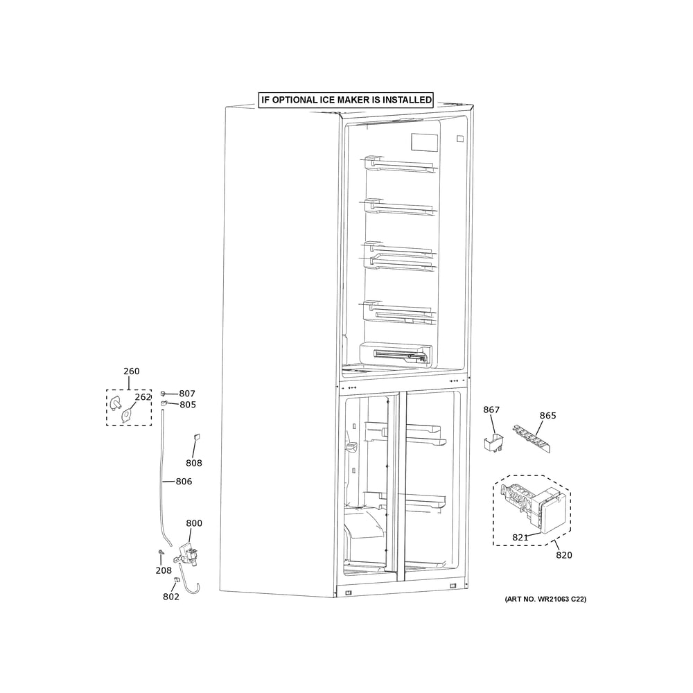 Ice Maker Diagram and Parts List for QHE16HYPBFS  Haier Refrigerator