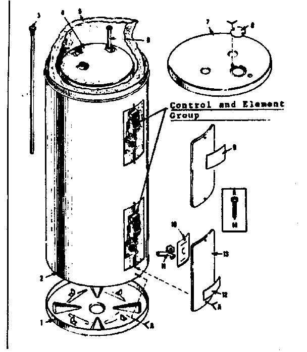 Replacement Parts Diagram and Parts List for 18332421  Kenmore Water Heater