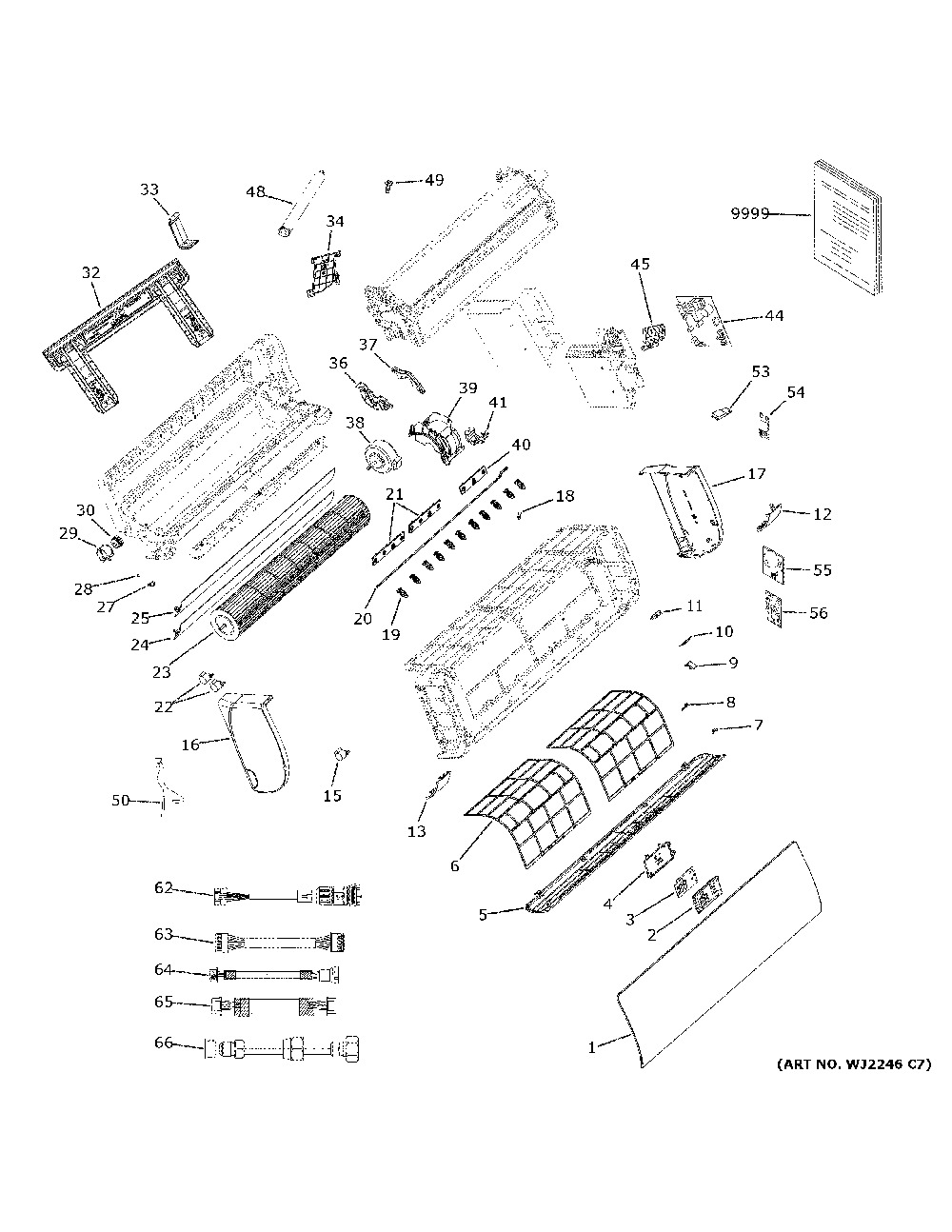 Ductless split a/c Diagram and Parts List for AW09EH2VHD1  Haier Air Conditioner