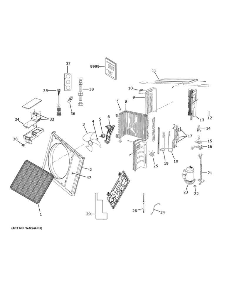 Room Air Conditioner Diagram and Parts List for 1U18EH2VHE1  Haier Air Conditioner