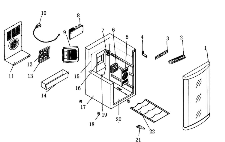 Cabinet Parts Diagram and Parts List for 18310679  Kenmore Refrigerator