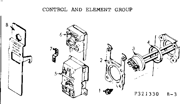 Control And Element Group Diagram and Parts List for 183321370  Kenmore Water Heater