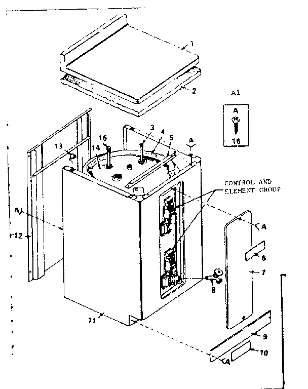 Replacement Parts Diagram and Parts List for 183316260  Kenmore Water Heater