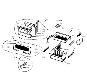 Freezer Diagram and Parts List for HRF24E3APS  Haier Refrigerator