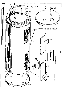 Replacement Parts Diagram and Parts List for 18332500  Kenmore Water Heater