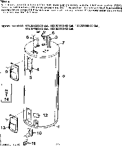 Replacement Parts Diagram and Parts List for 183321980  Kenmore Water Heater