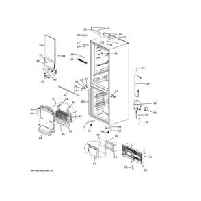 Cabinet Diagram and Parts List for HRB15N3BCGS  Haier Refrigerator
