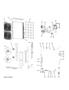 Room Air Conditioner Diagram and Parts List for MVHP036MV2AA  General Electric Air Conditioner