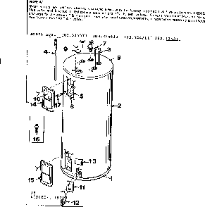 Replacement Parts Diagram and Parts List for 183324811  Kenmore Water Heater