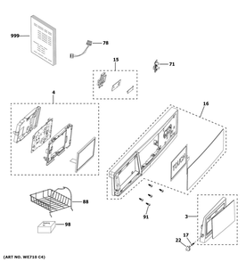 Controls And Backsplash Diagram and Parts List for QFD15ESSN1WW  Haier Dryer