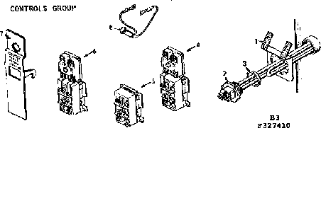 Controls Group Diagram and Parts List for 183328110  Kenmore Water Heater