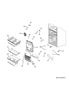 Freezer Section Diagram and Parts List for QJS15HYRBFS  Haier Refrigerator