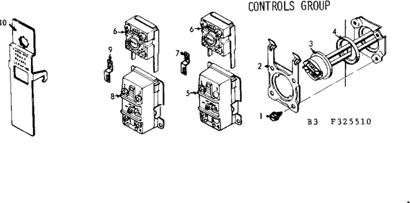 Control Group Diagram and Parts List for 183325510  Kenmore Water Heater