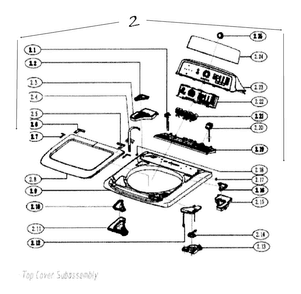 Top Assy Diagram and Parts List for HLTW600AXW  Haier Washer