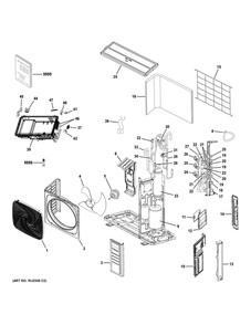 Part Location Diagram of WJ26X28816 GE DEFROST/SUCTION/DISCHARGE TEMP.SENSOR