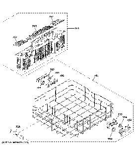 Lower rack assembly Diagram and Parts List for QDP555SYN2FS  Haier Dishwasher
