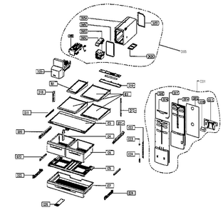 Fridge Diagram and Parts List for HRF24E3APS  Haier Refrigerator