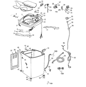 Cabinet Assy Diagram and Parts List for HLP23E  Haier Washer