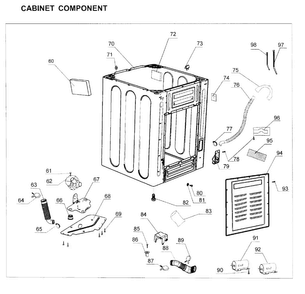 Cabinet Diagram and Parts List for HLTW500AXW  Haier Washer