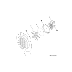 Convection Fan Diagram and Parts List for QAS740RM3SS  Haier Range