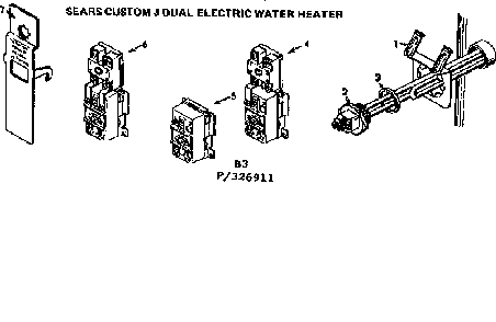 Controls Diagram and Parts List for 183327111  Kenmore Water Heater