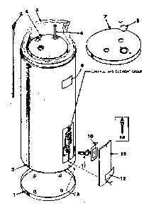 Replacement Parts Diagram and Parts List for 183321371  Kenmore Water Heater