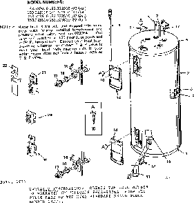 Replacement Parts Diagram and Parts List for 183322010  Kenmore Water Heater