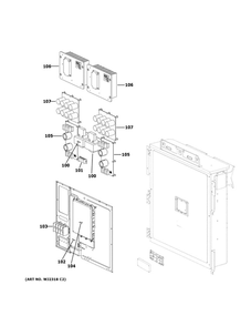 Control Parts Diagram and Parts List for MVHP144ME2CA1  General Electric Refrigerator