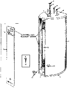Replacement Parts Diagram and Parts List for 183326310  Kenmore Water Heater