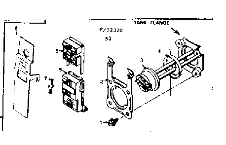 Tank Flange Diagram and Parts List for 18332340  Kenmore Water Heater