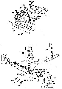 Control Panel And Motor-pump Assembly Diagram and Parts List for 18385 1988 Kenmore Dishwasher