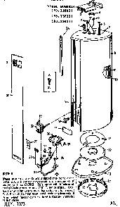 Replacement Parts Diagram and Parts List for 183338111  Kenmore Water Heater