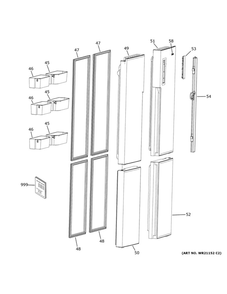 Doors 2 Diagram and Parts List for QHE16HYPAFS  Haier Refrigerator