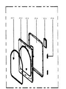Door Diagram and Parts List for HLTD600AGW  Haier Dryer