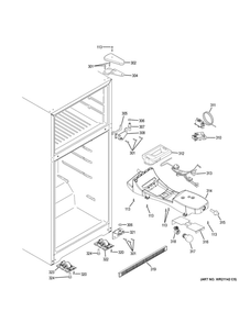 Fresh Food Section Diagram and Parts List for HRT18RCWB1  General Electric Refrigerator