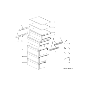 Shelves & Drawers Diagram and Parts List for HRB15N3BCGS  Haier Refrigerator