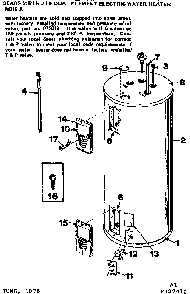 Replacement Parts Diagram and Parts List for 183328110  Kenmore Water Heater