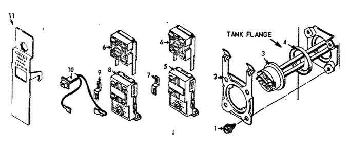 Control & Element Group Diagram and Parts List for 183323810  Kenmore Water Heater